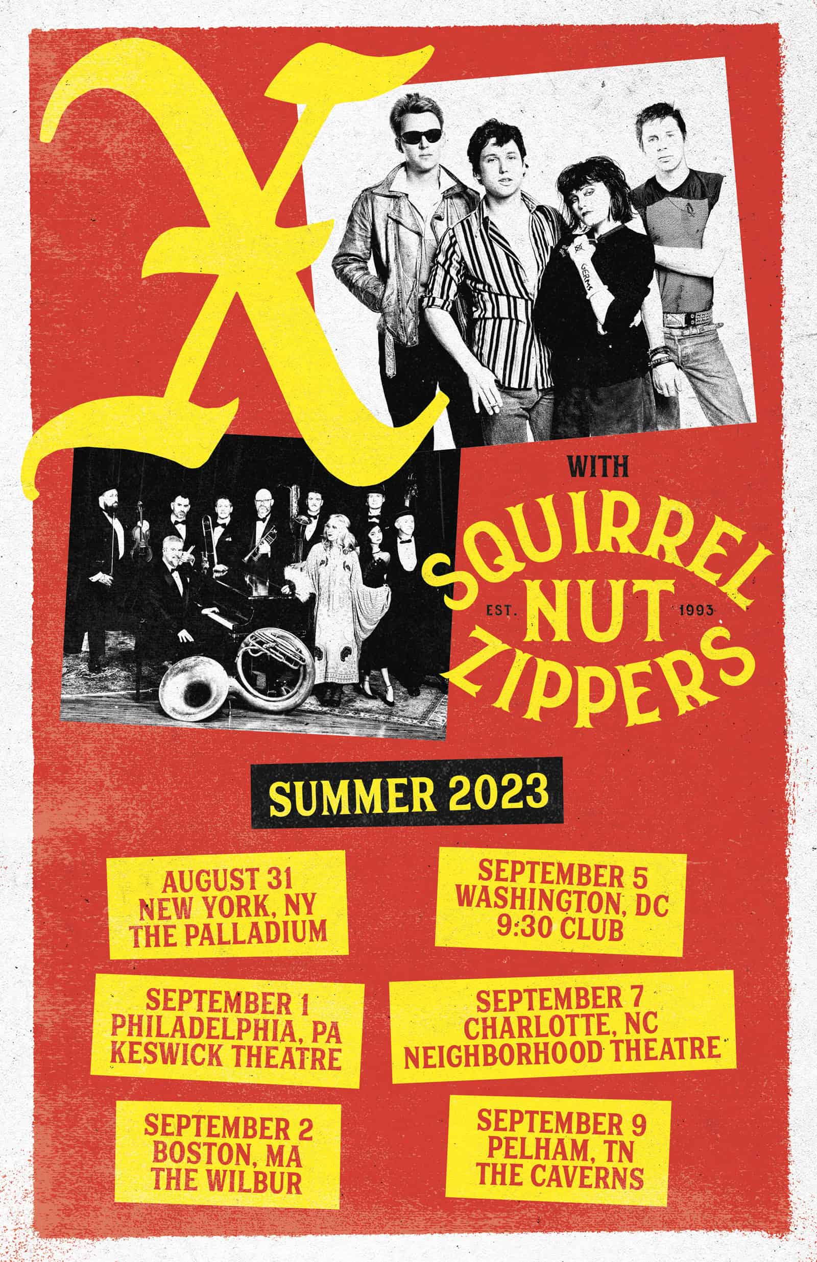 Legendary punk band X and platinum-selling jazz rockers Squirrel Nut ...